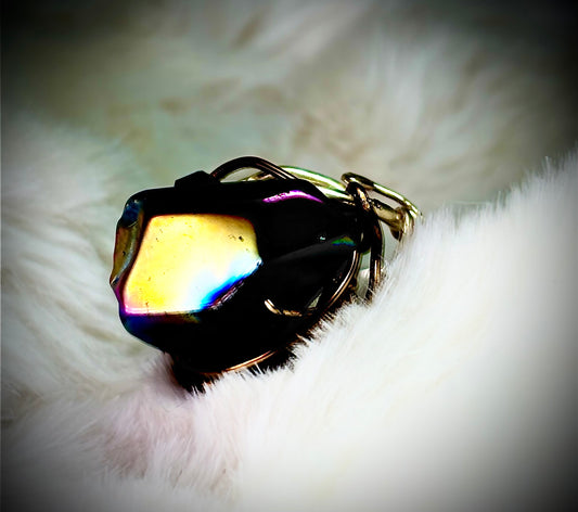 Titanium Aurora quartz ring: living color 