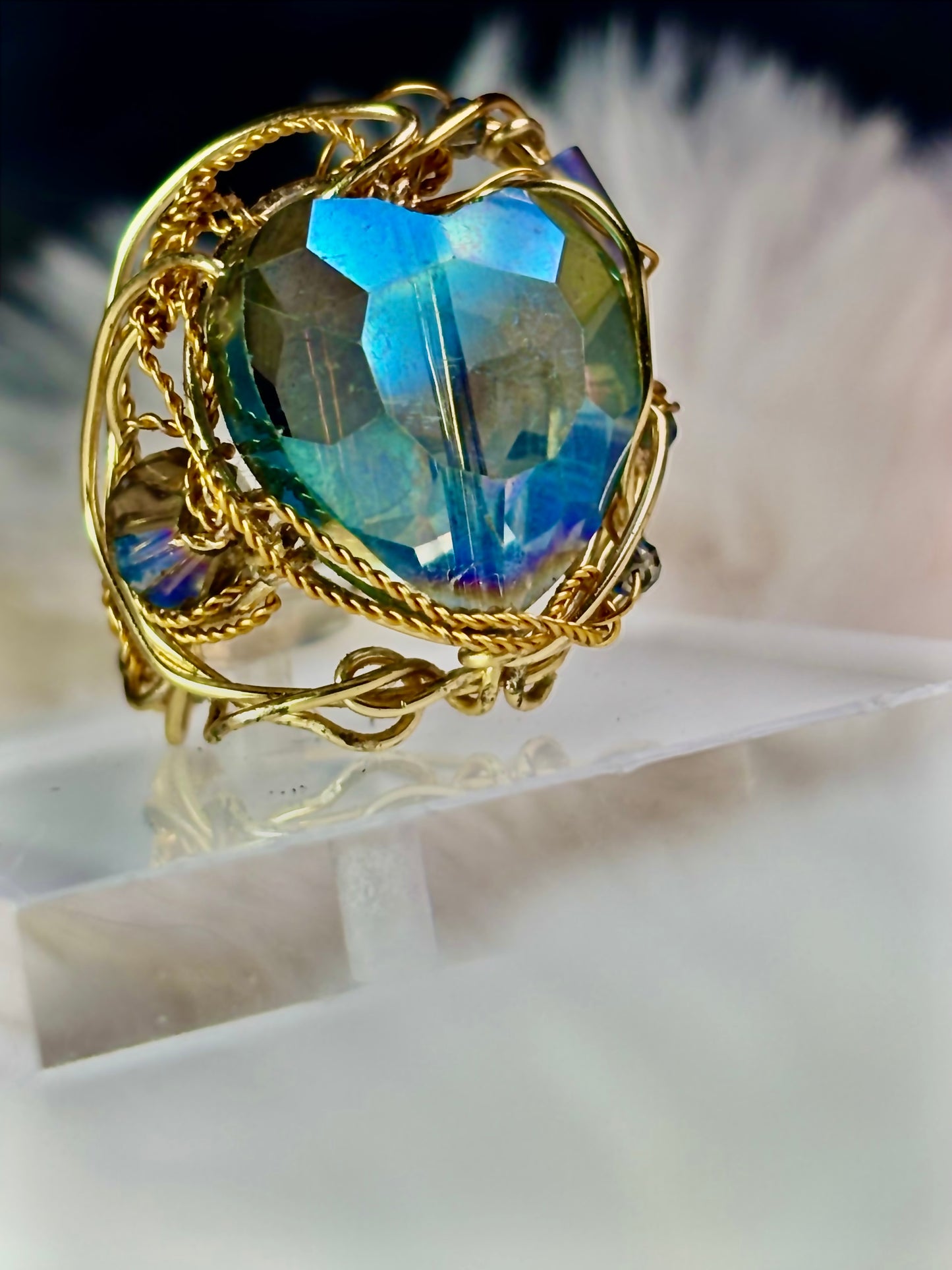 Trust my heart: crystal heart ring 