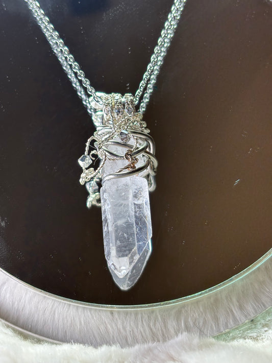 Crystal snake pendant: fearless strength