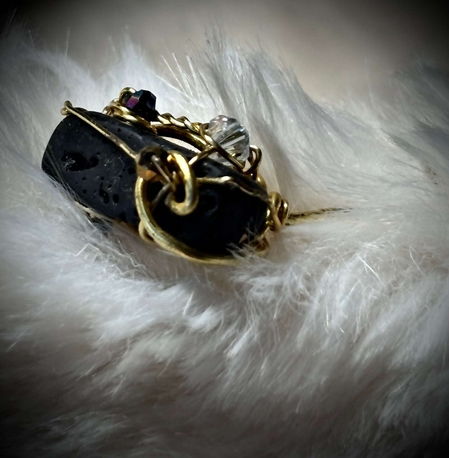 Lava Rock Ring in Gold 