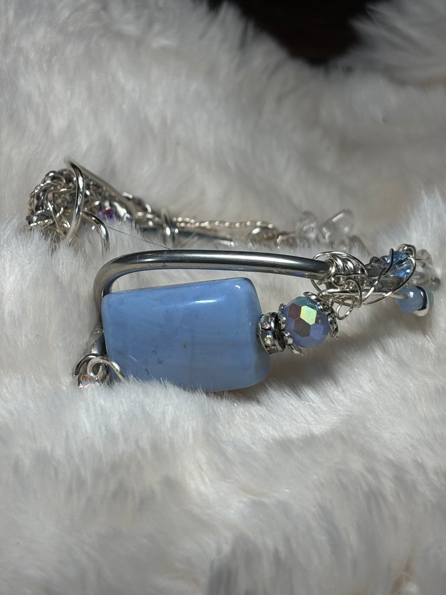 Blue lace agate and Crystal bracelet: Crystal Calm