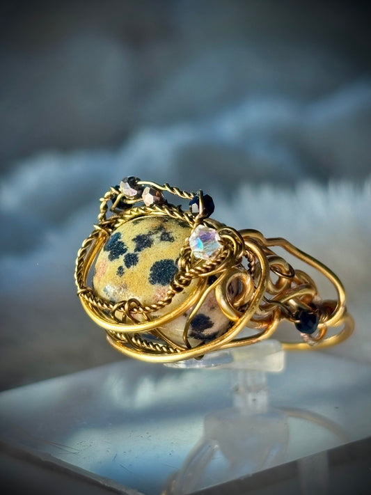 Dalmatian Jasper ring: loyalty 