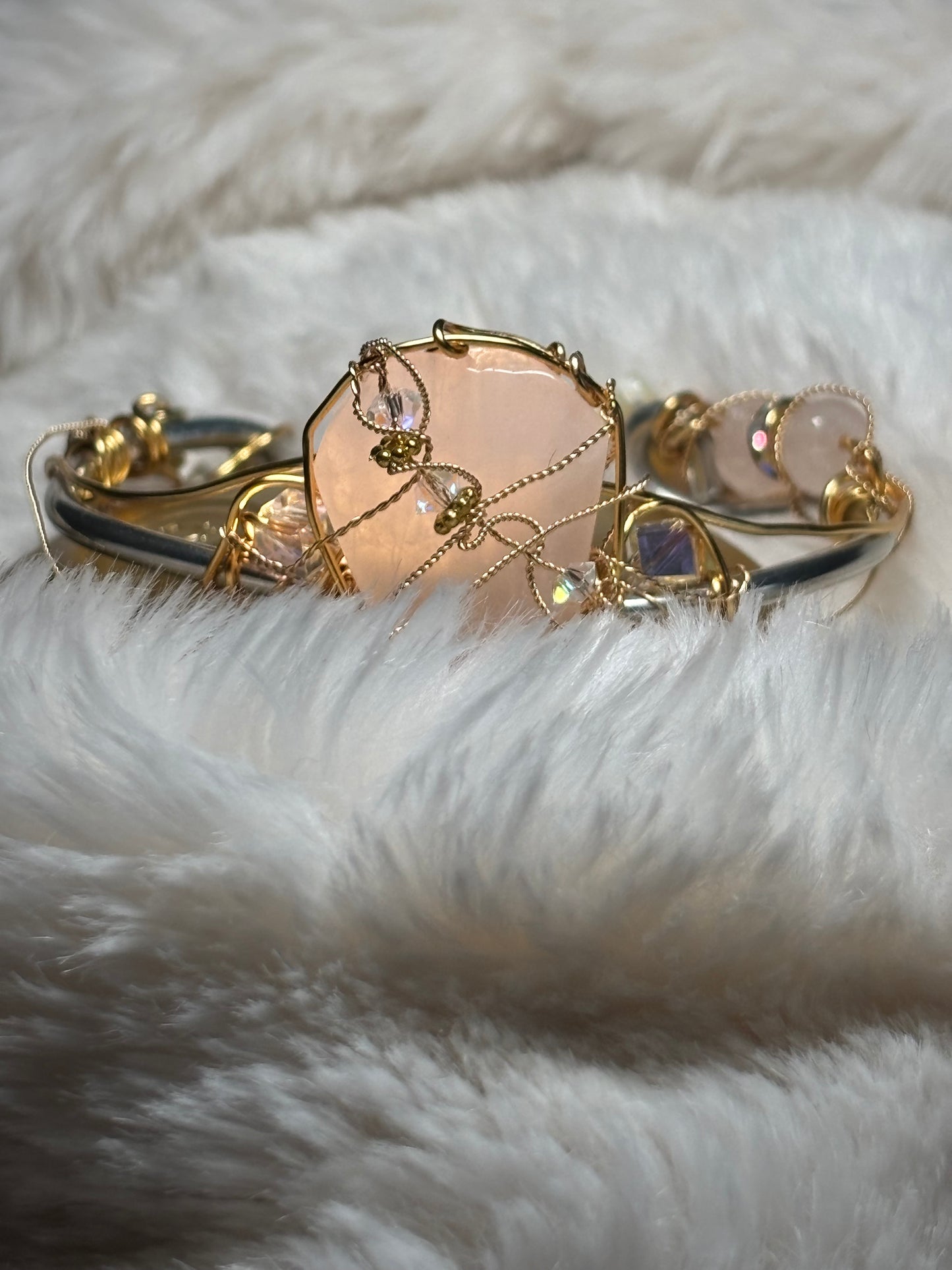 Rose Quartz Bracelet: Crown of the Rose Court
