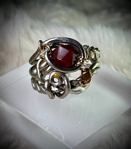 Tiger eye and silver ring: Tribal Royalty