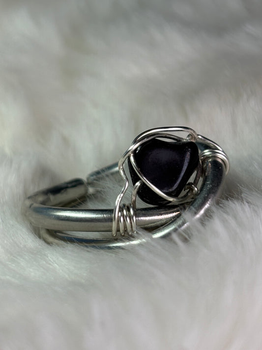 Silver ring with Black Onyx: All Is Secure