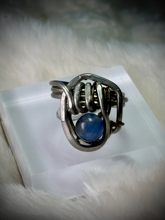 Blue Kyanite and Silver Ring:The Stabilizer