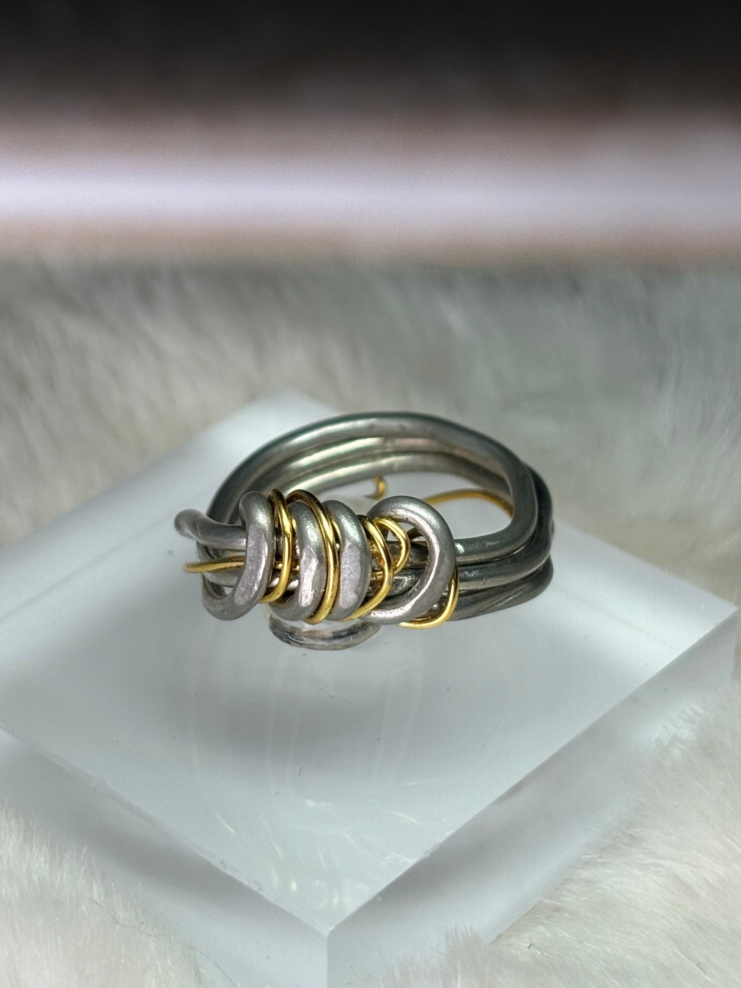 Silver and gold ring: the circle