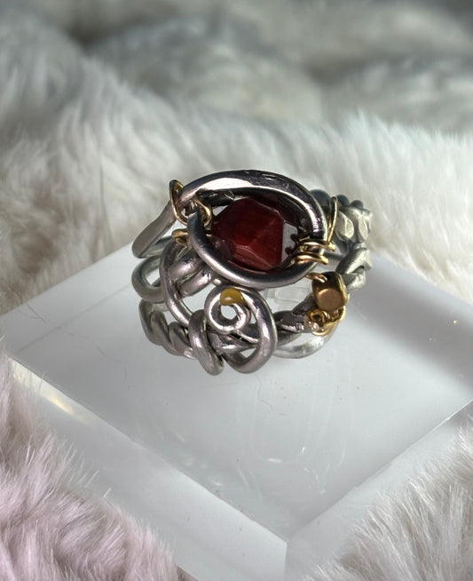Tiger eye and silver ring: Tribal Royalty