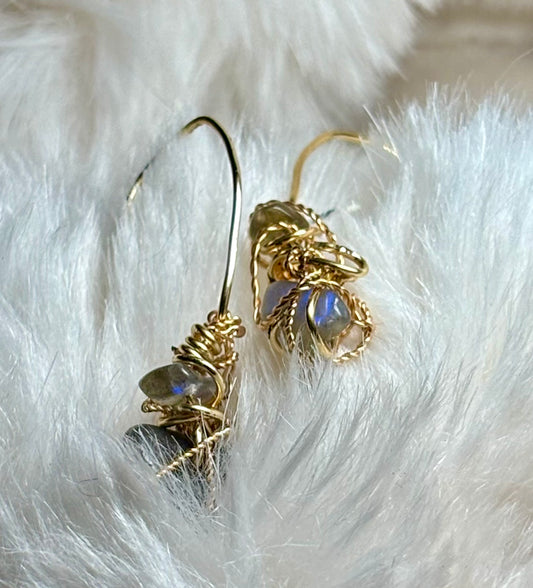 Moonlit Guardian: Labradorite Earrings