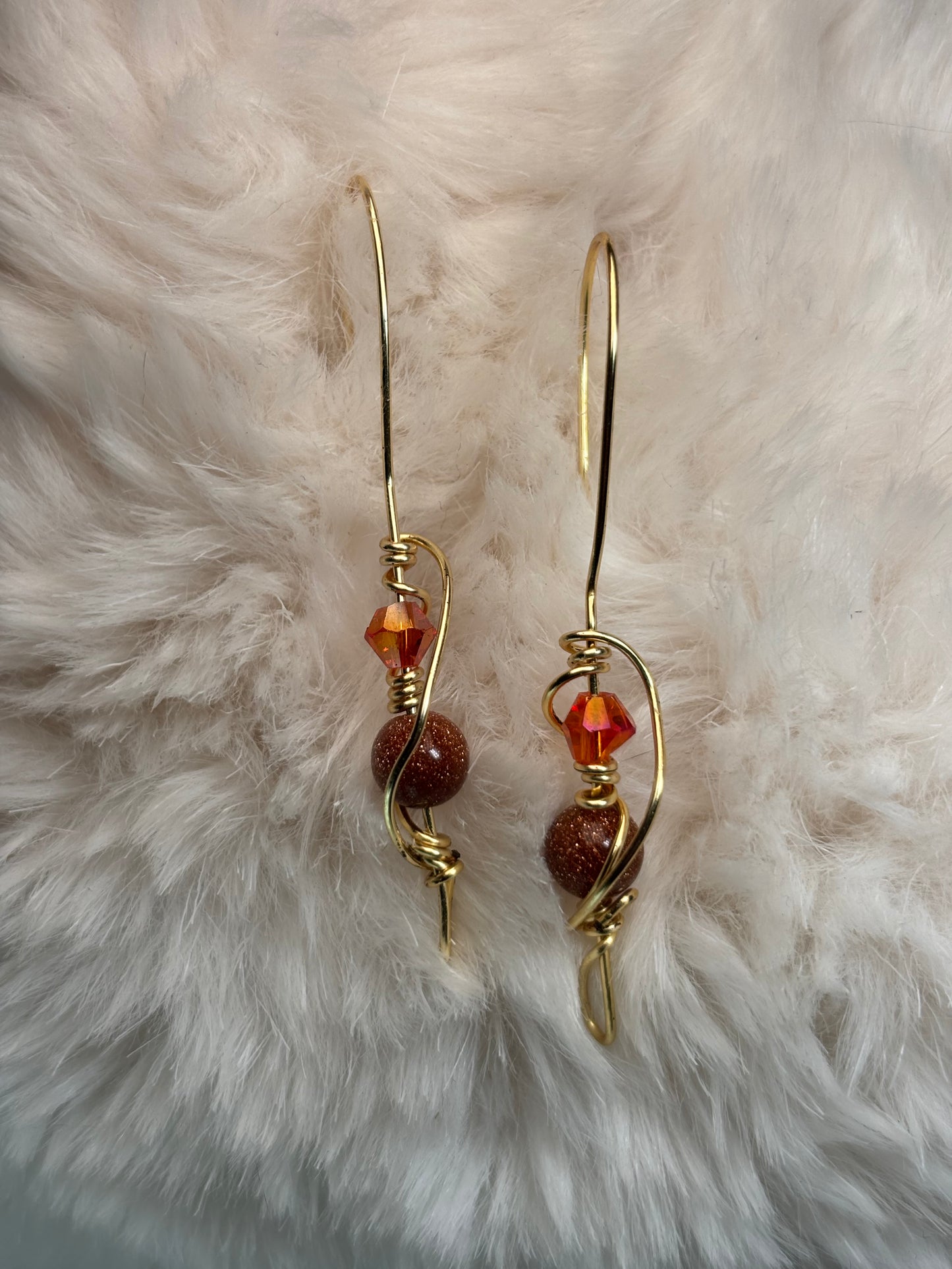 Golden Flame: Goldstone Earrings