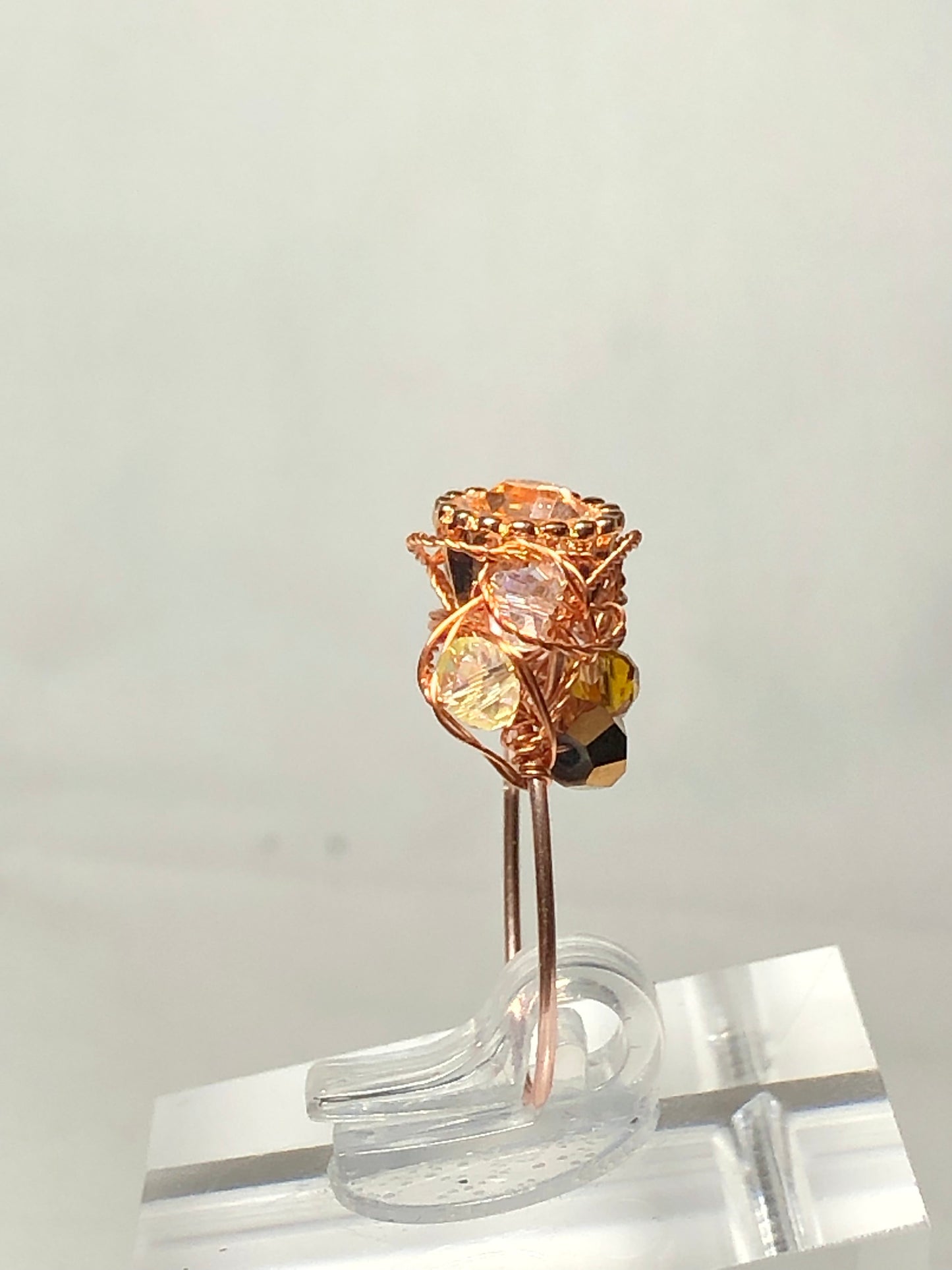 Saturn rhinestone ring