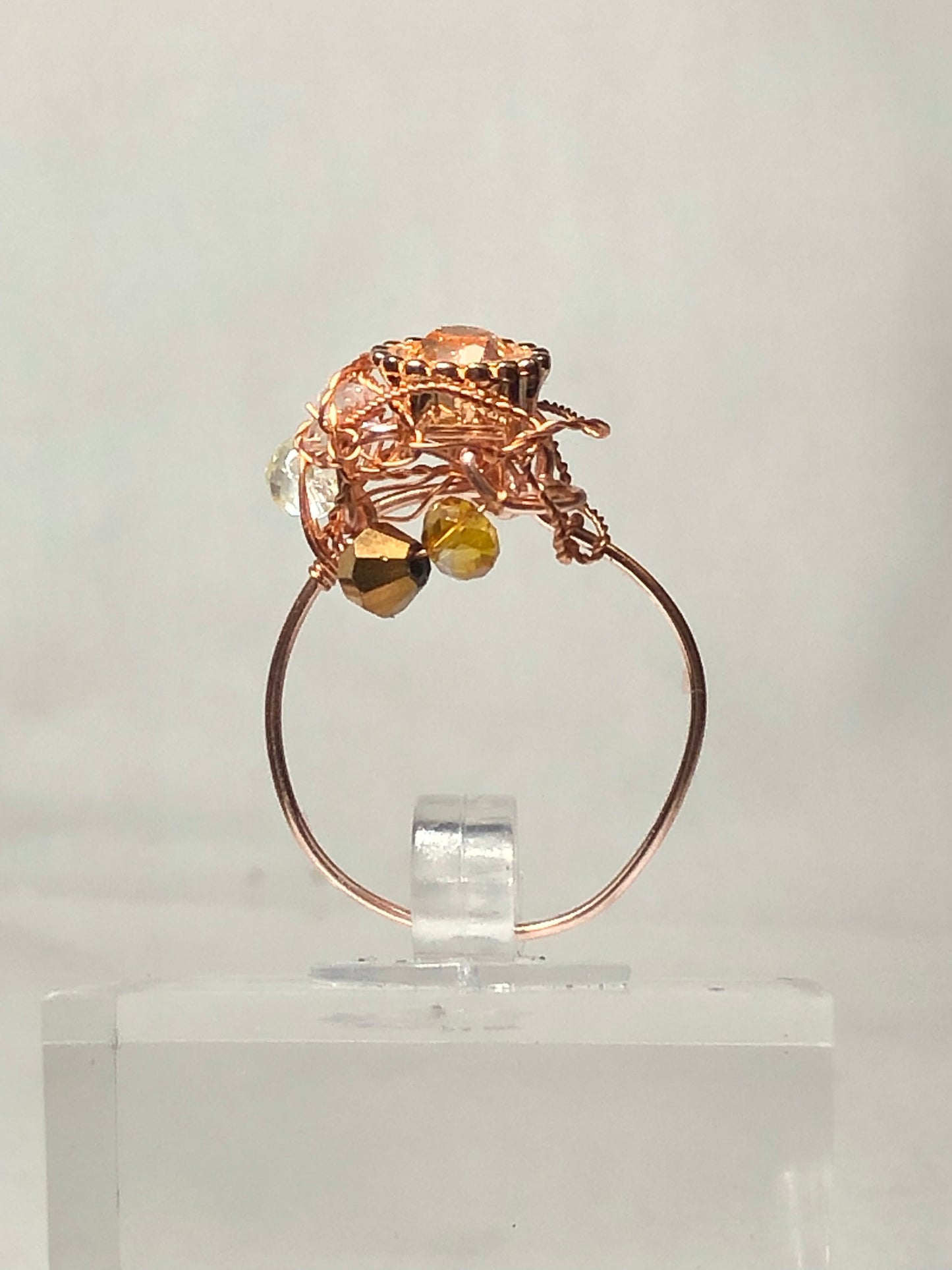 Saturn rhinestone ring