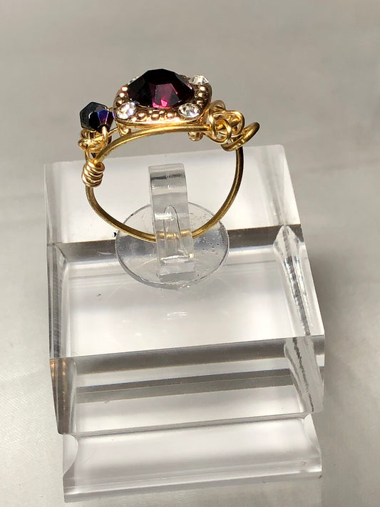 Amethyst Rhinestone ring