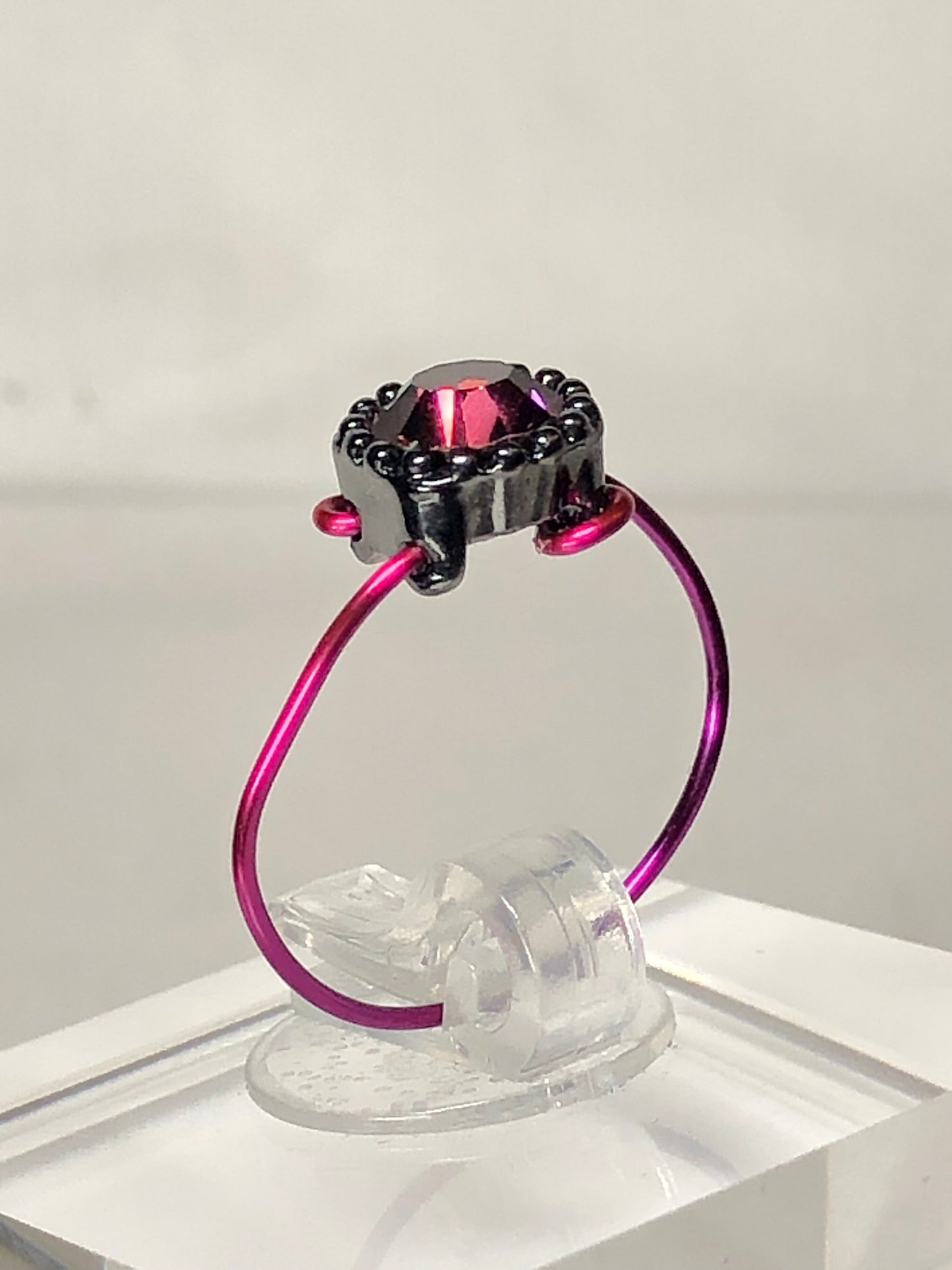 Amethyst rhinestone ring