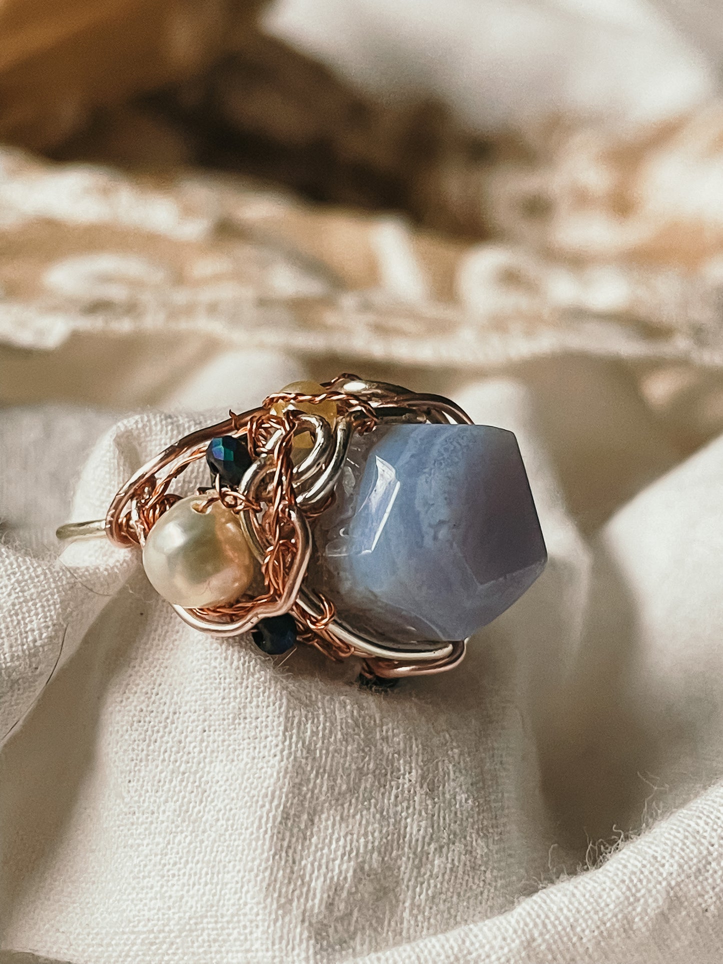 Blue Lace Agate Ring