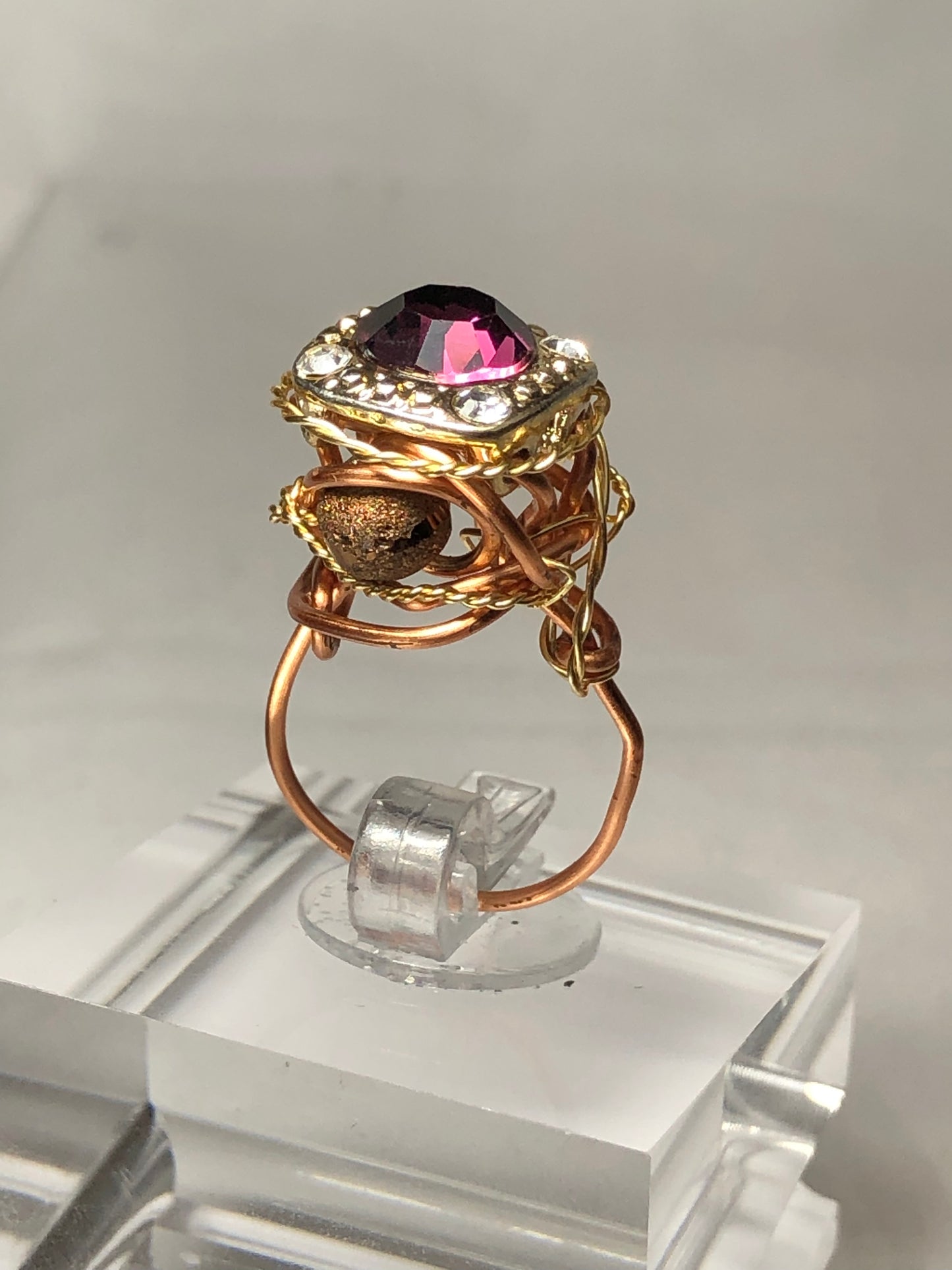 Rhinestone Geode Ring