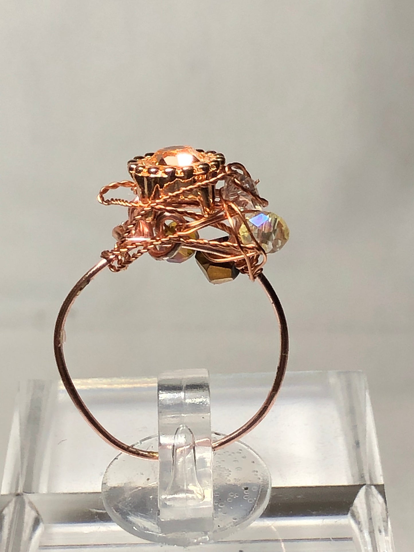 Saturn rhinestone ring