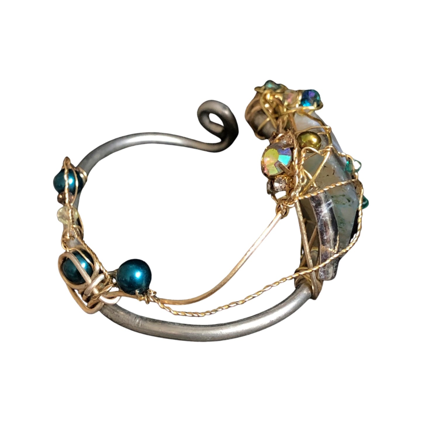 Agate rhinestone bracelet