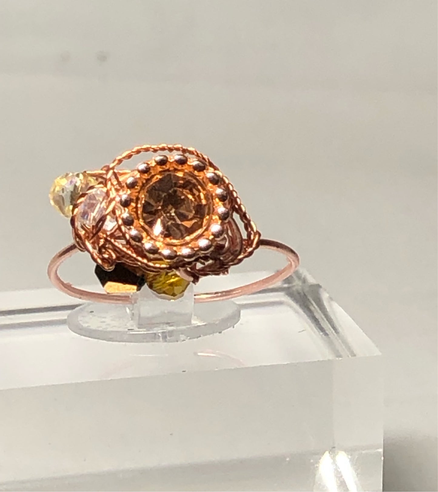 Saturn rhinestone ring