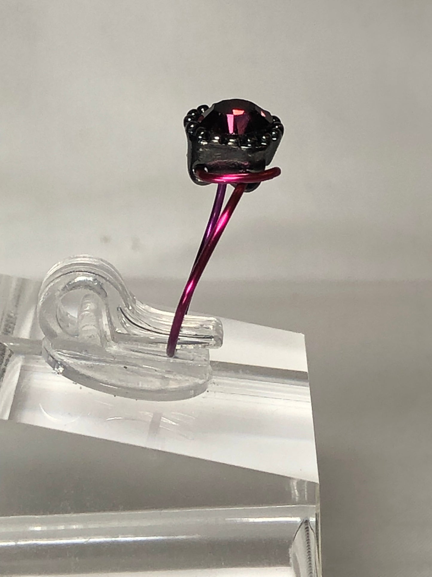 Purple rhinestone ring