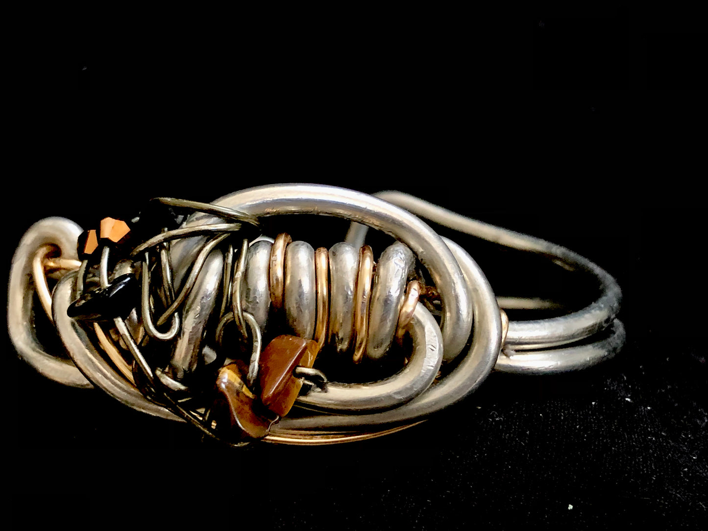 Tiger eye scroll bracelet