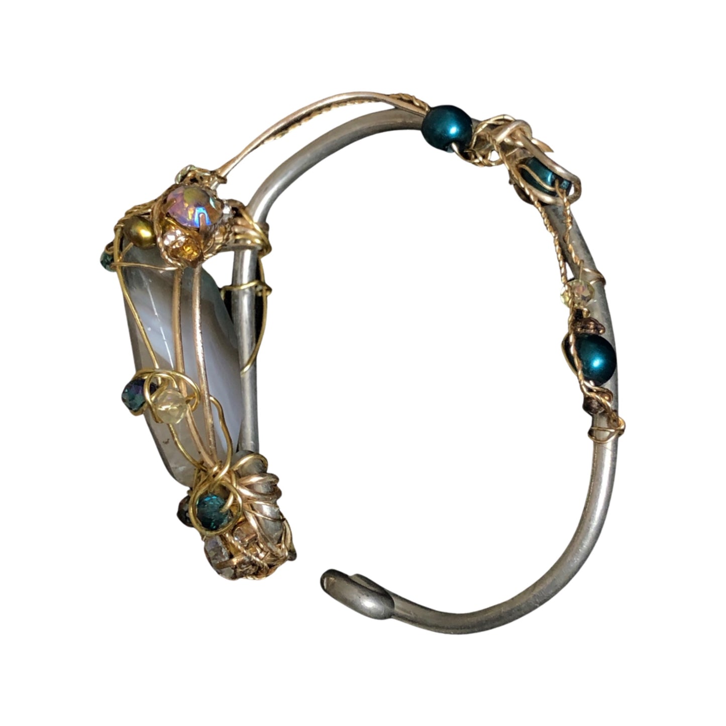 Agate rhinestone bracelet