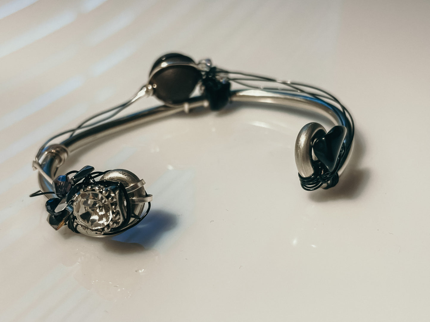 Black geode bracelet