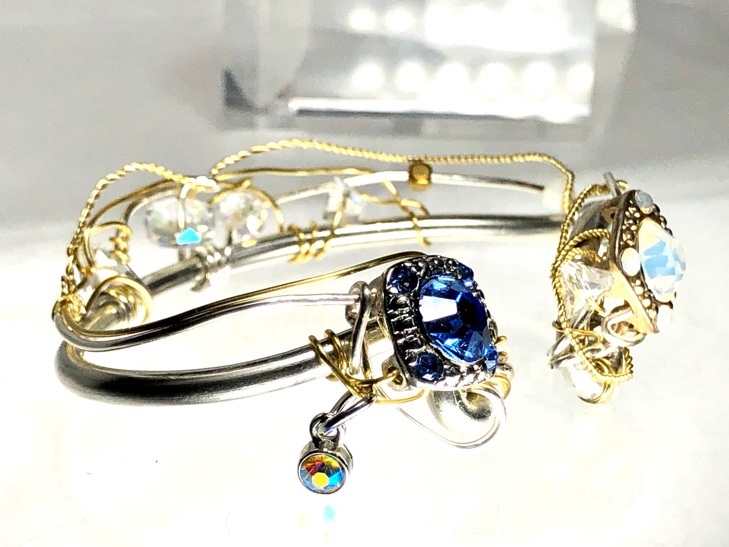 Opalescent rhinestone bracelet