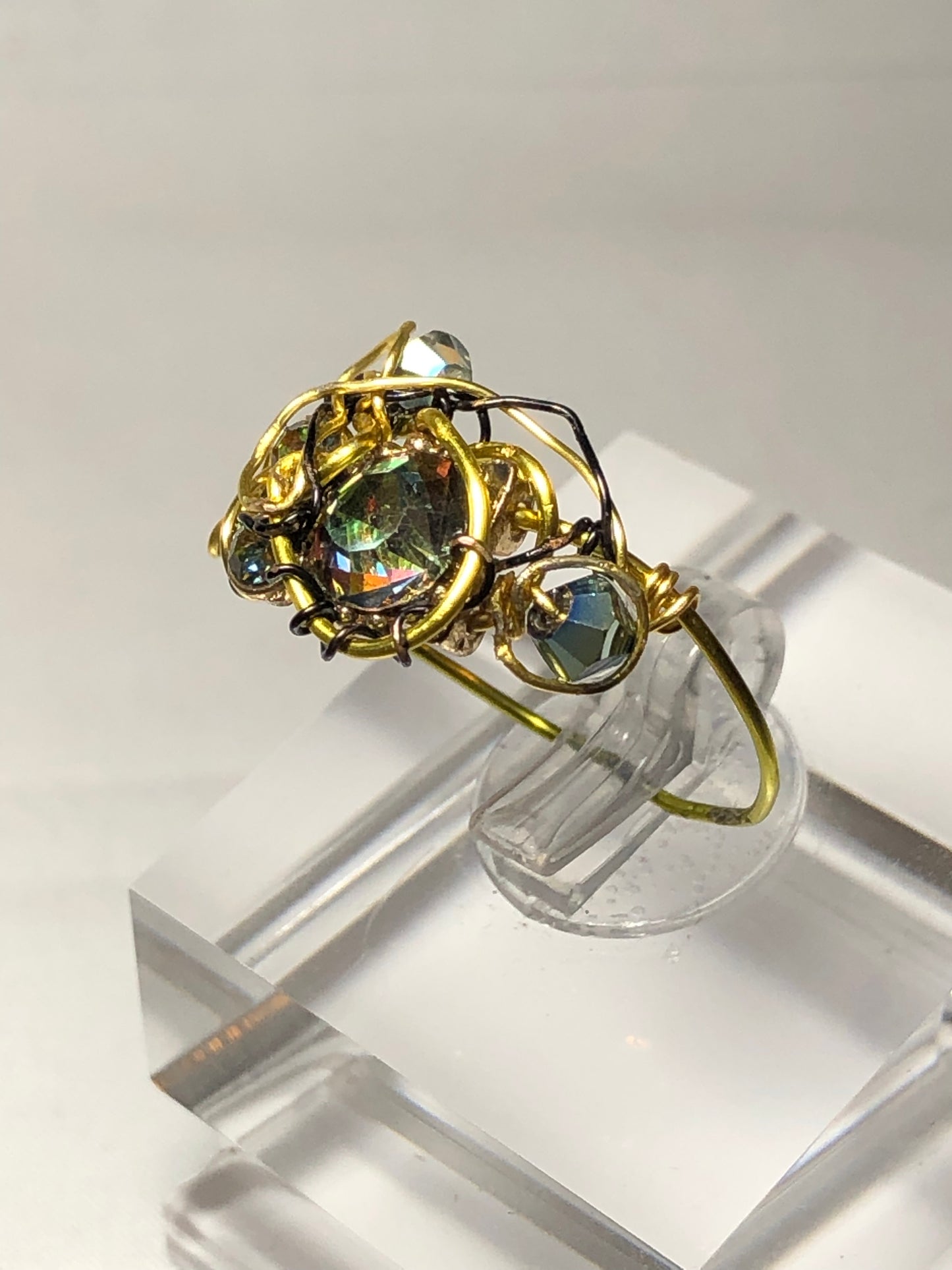 Alexandrite rhinestone ring