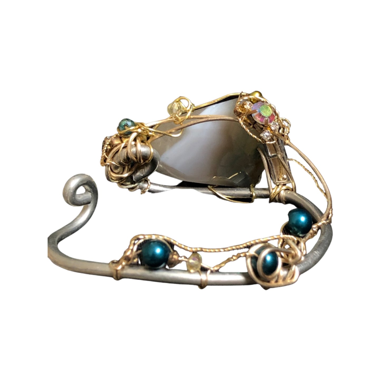 Agate rhinestone bracelet