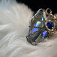 Crystal ring in silver: Comet sky ￼
