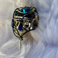 Turquoise green rhinestone ring ￼