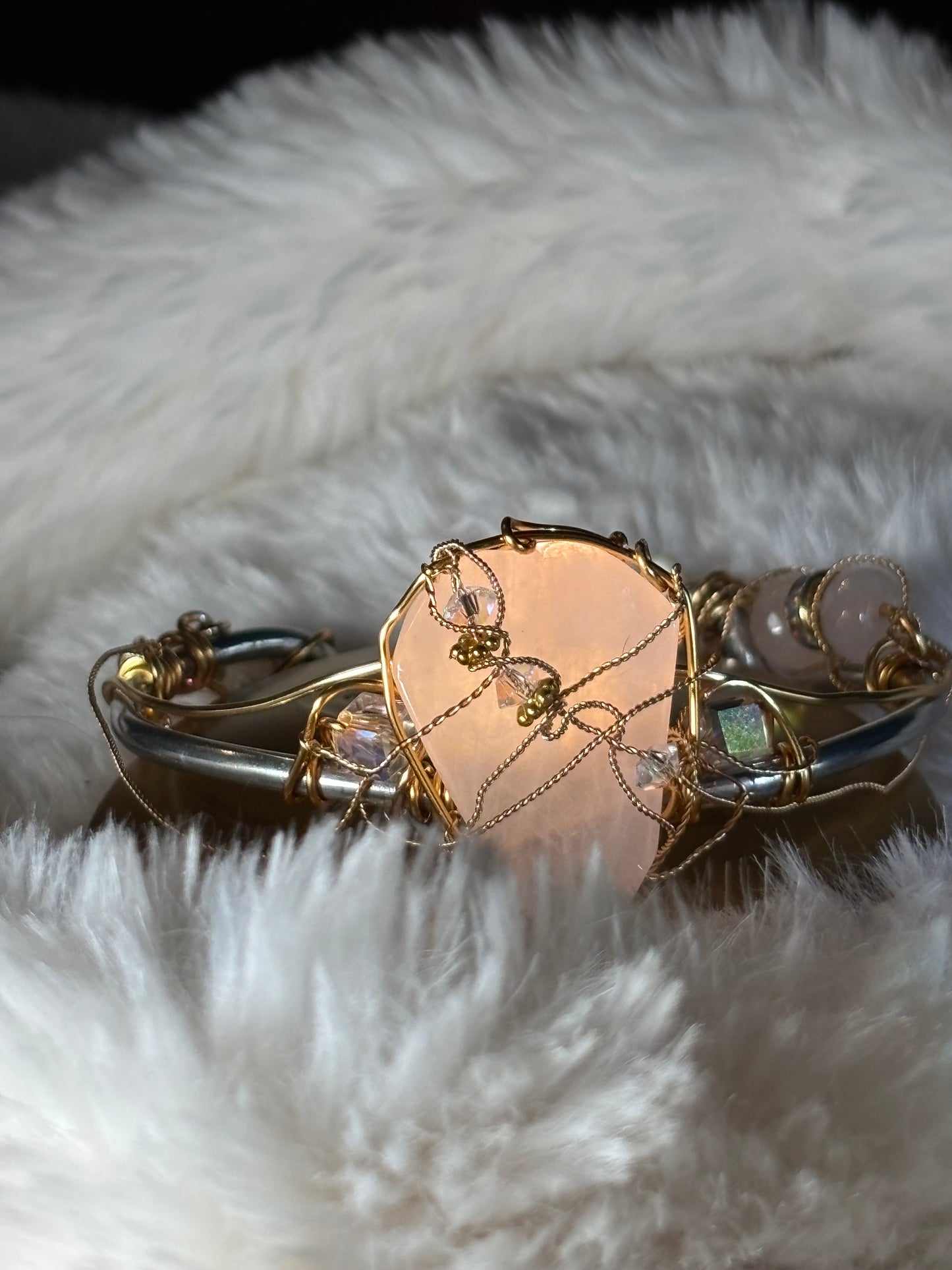 Rose Quartz Bracelet: Crown of the Rose Court