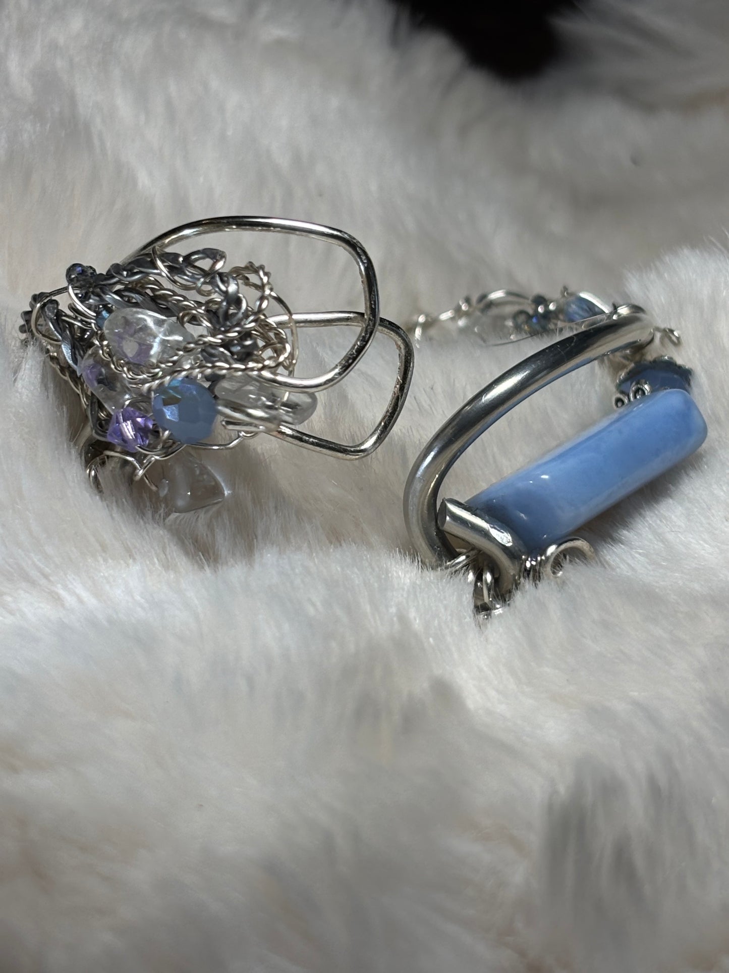 Blue lace agate and Crystal bracelet: Crystal Calm￼