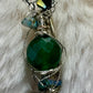 Evergreen guardian: nephrite earring, and pendant set