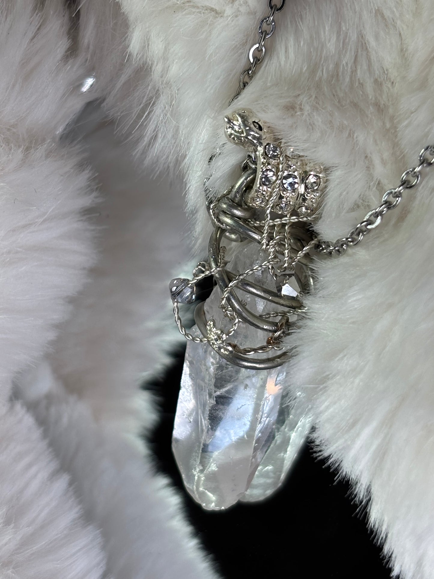 Crystal snake pendant: fearless strength