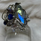 Crystal ring in silver: Comet sky ￼