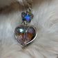 Crystal heart, and butterfly pendant