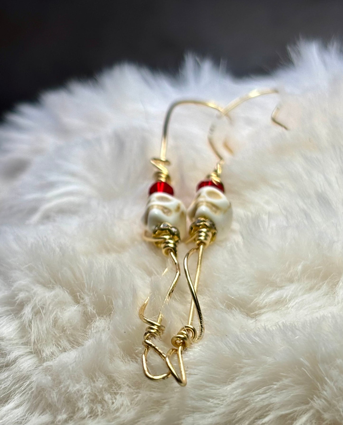 True Love: white turquoise Johnny earrings. 
From the ‘Death Till We Part Series’ in the Johnny Collection