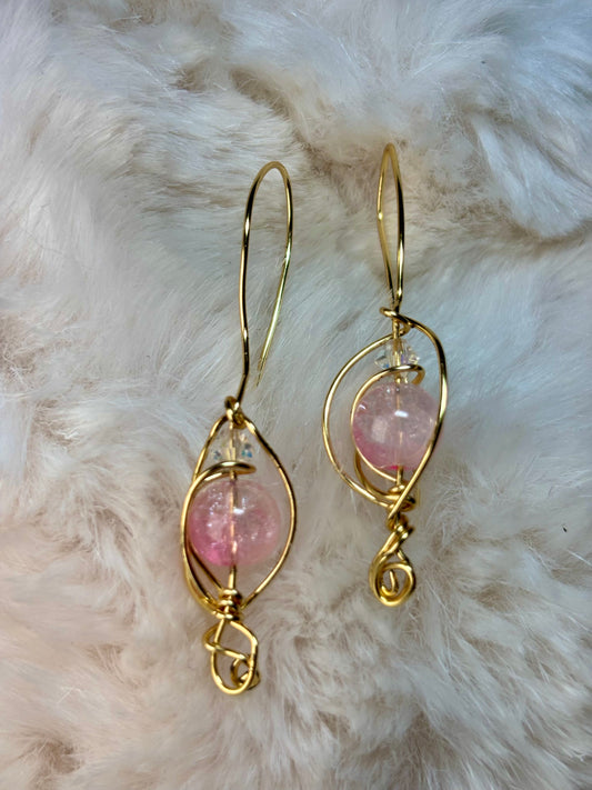 Glinda — Light of the Heart; crackle  quartz crystal Set