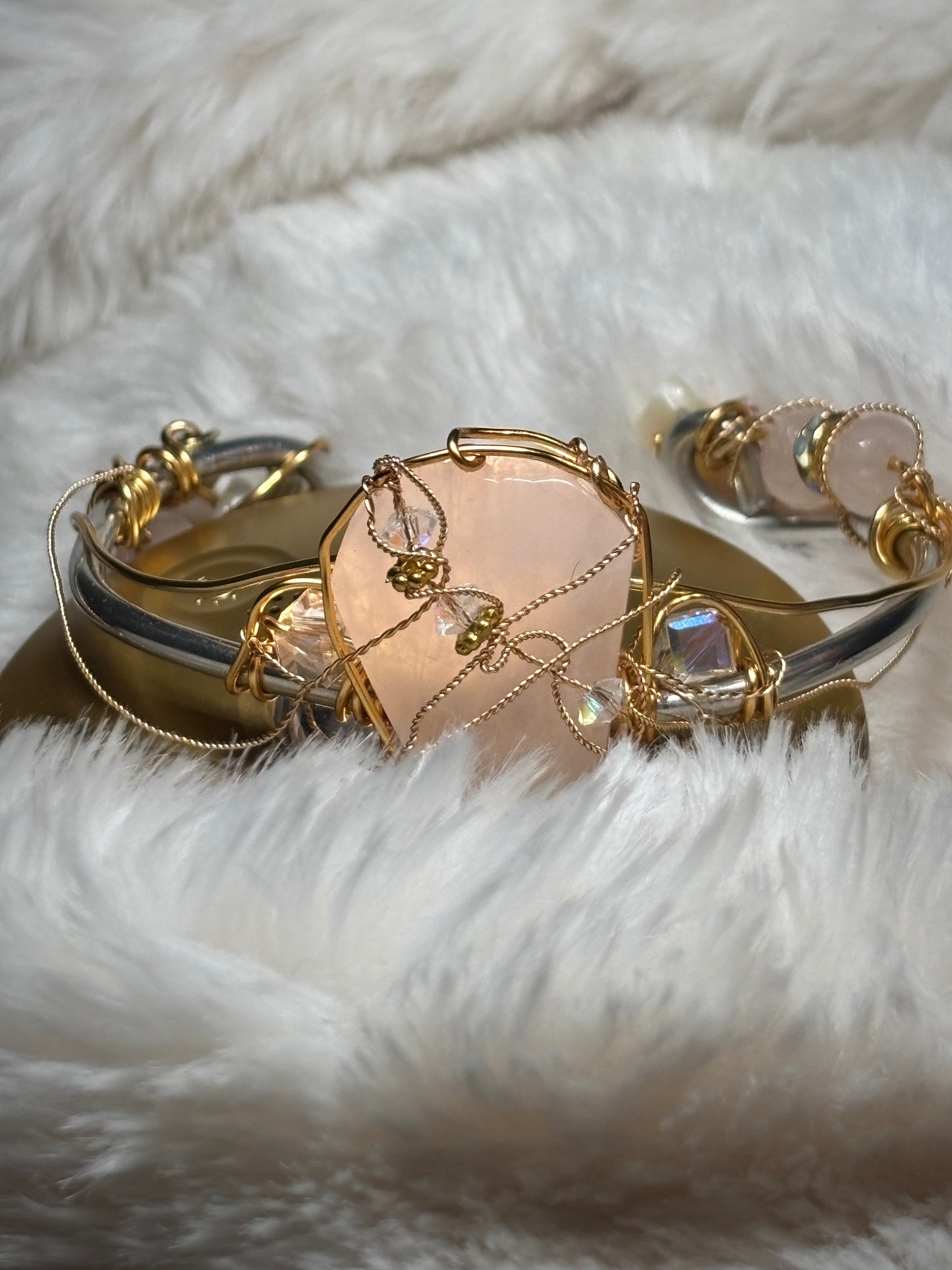 Rose Quartz Bracelet: Crown of the Rose Court