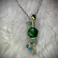 Evergreen guardian: nephrite earring, and pendant set