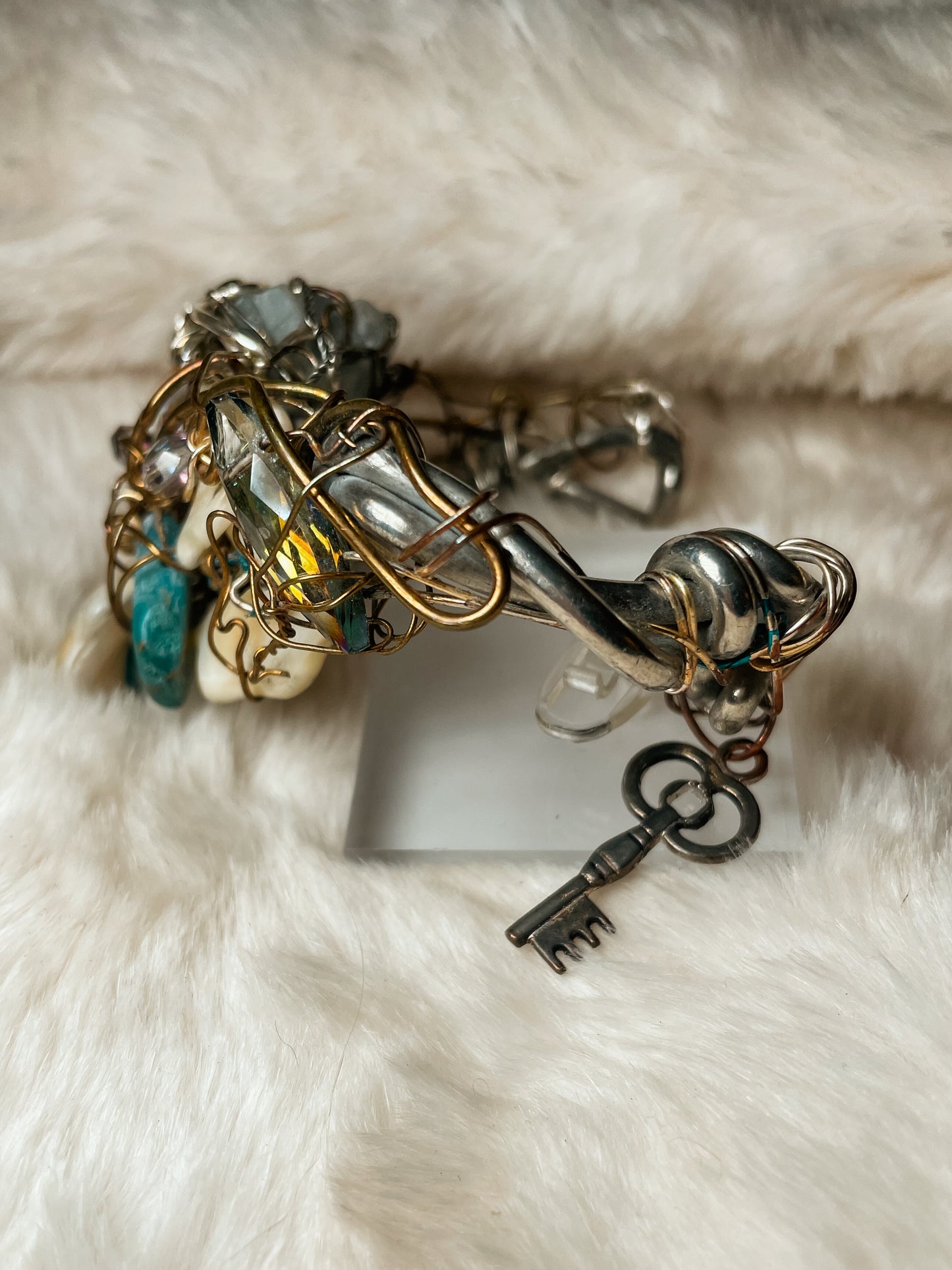 Australian Turquoise, Mother of Pearl Bracelet: Mermaid’s Reliquary