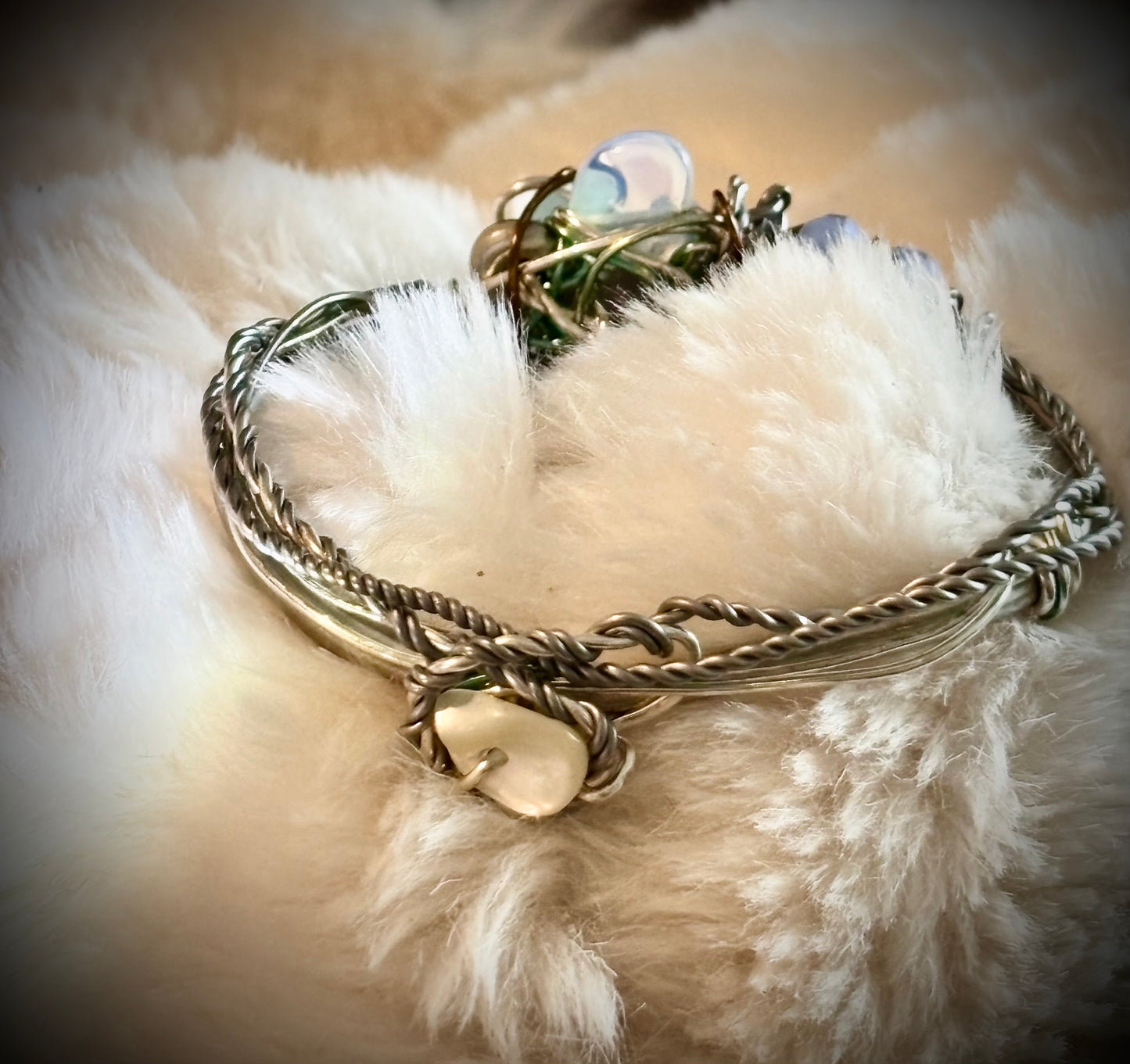 Dragon Vein Agate, Amethyst, Moonstone Bracelet:    DRAGON RIDER