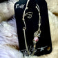 The Phoenix Spark: pink fractured quartz crystal (right) ear cuff￼