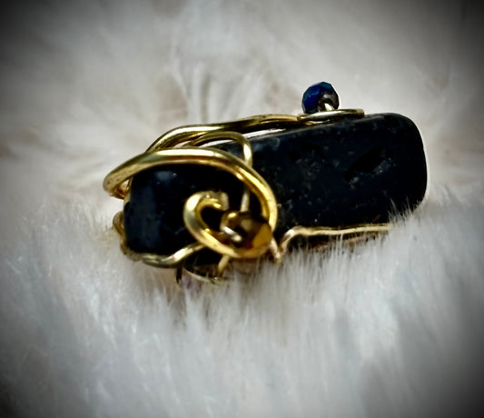 Lava Rock Ring in Gold ￼