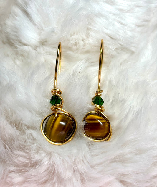 Tigress Treasure: tiger eye earrings ￼