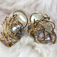 Deco siren: pearl and Crystal earrings