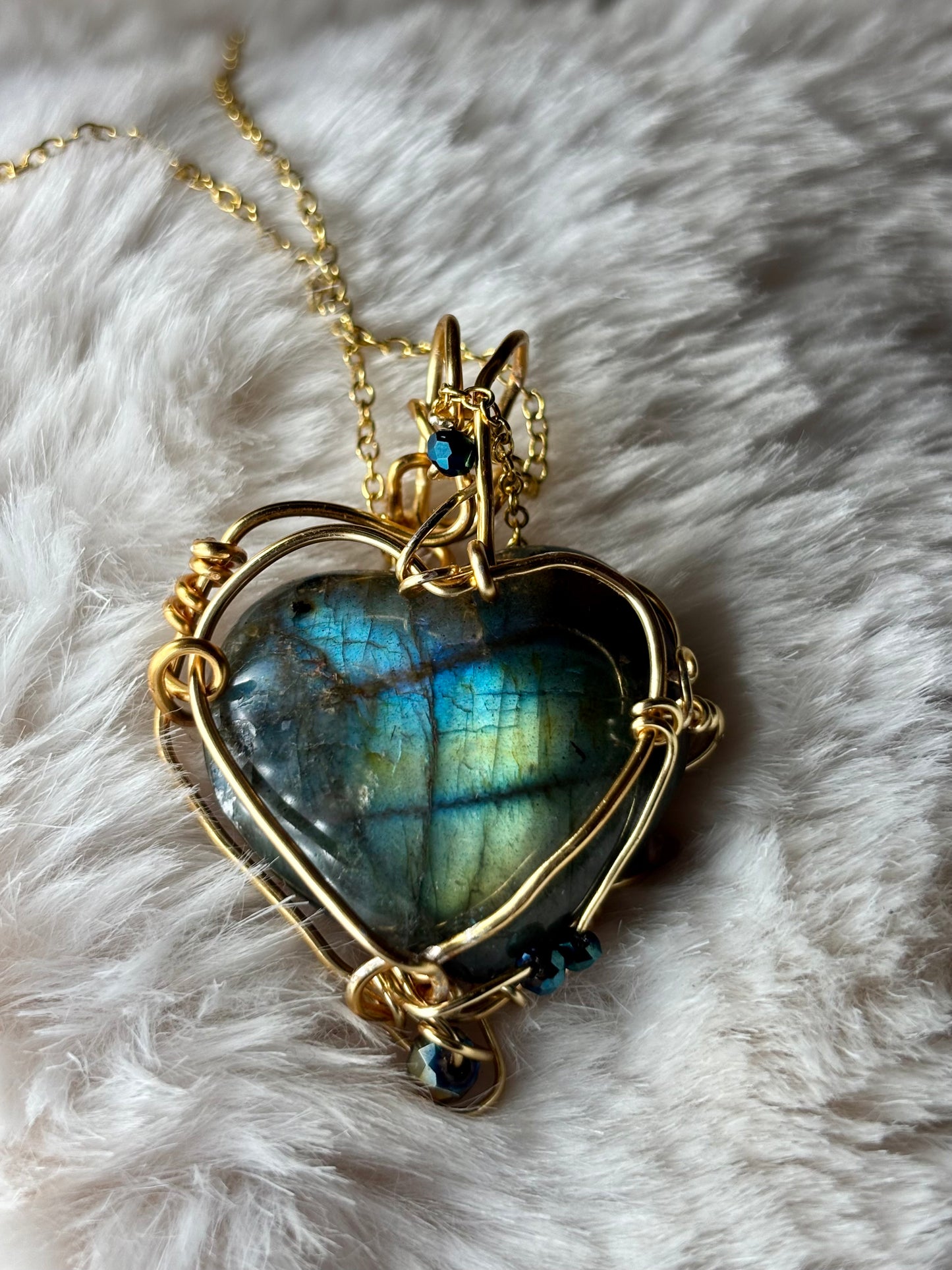 Heart of the Hidden Waters / Heart of the Hidden Meadow

All My Heart Collection: Reversible Labradorite pendant
