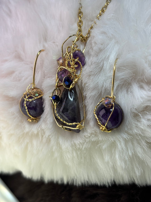 Midnight Crown:  Amethyst Pendant (set available)